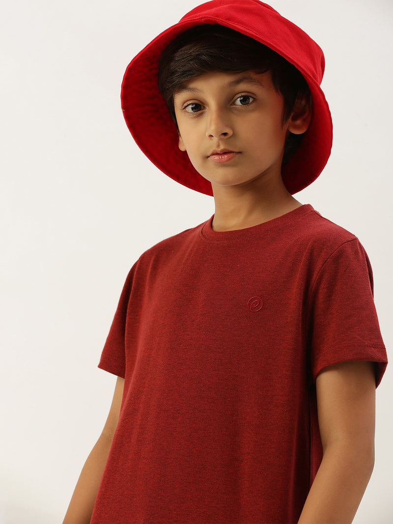 PIPIN Boys Printed T-shirt Red Melange
