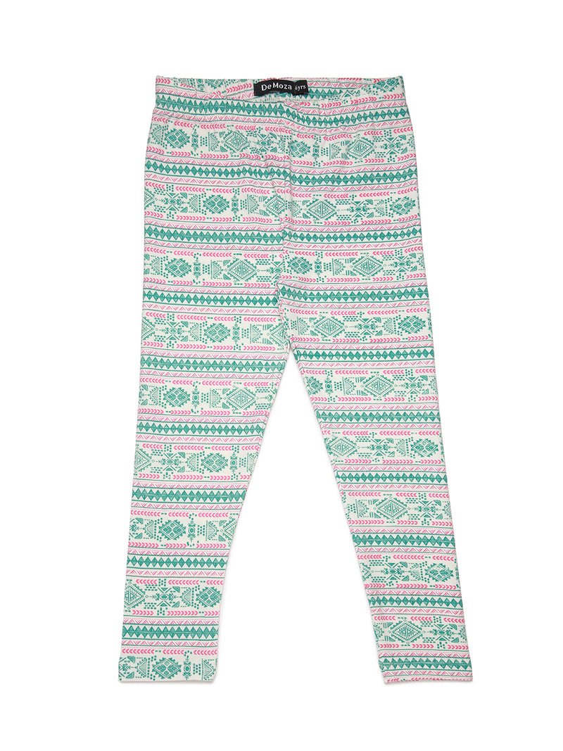 Kids – Girls Printed Ankle Leggings Rani Pink