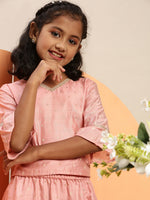 Pipin Girls Lehenga Set Light Pink