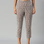 De Moza Ladies Printed Straight Pant Brown