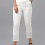 De Moza Women's Cigarette Pant Offwhite