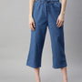 De Moza Ladies Crop Palazzo Ice Blue
