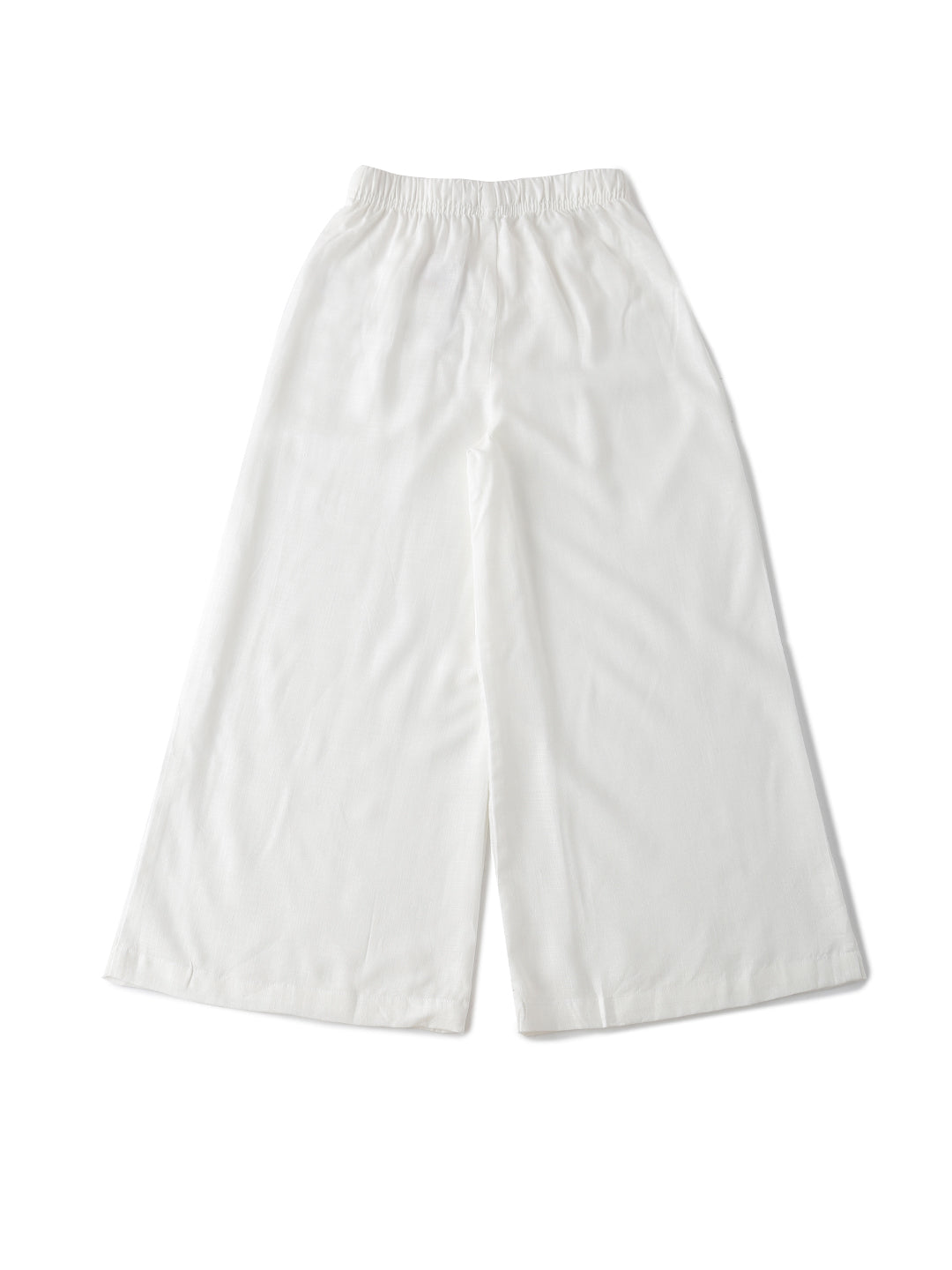 De Moza Kids - Girls Palazzo Woven Bottom Solid Rayon Offwhite - De Moza (6595158605887)