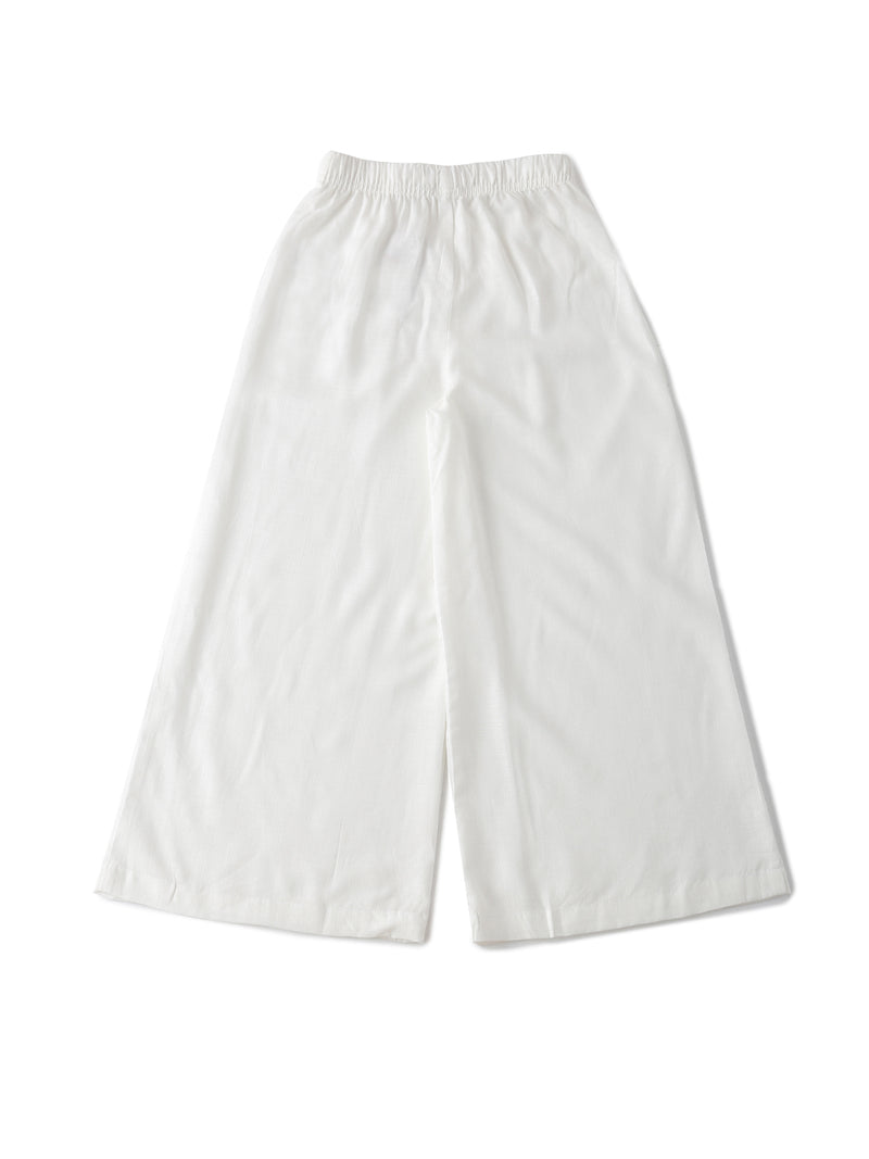De Moza Kids - Girls Palazzo Woven Bottom Solid Rayon Offwhite - De Moza (6595158605887)