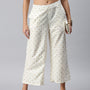 De Moza Ladies Printed Palazzo Offwhite