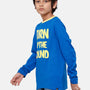 Kids - Boys Printed Full Sleeve T-Shirt Lapis Blue