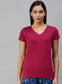 De Moza Women's Half Sleeve Top Mauve