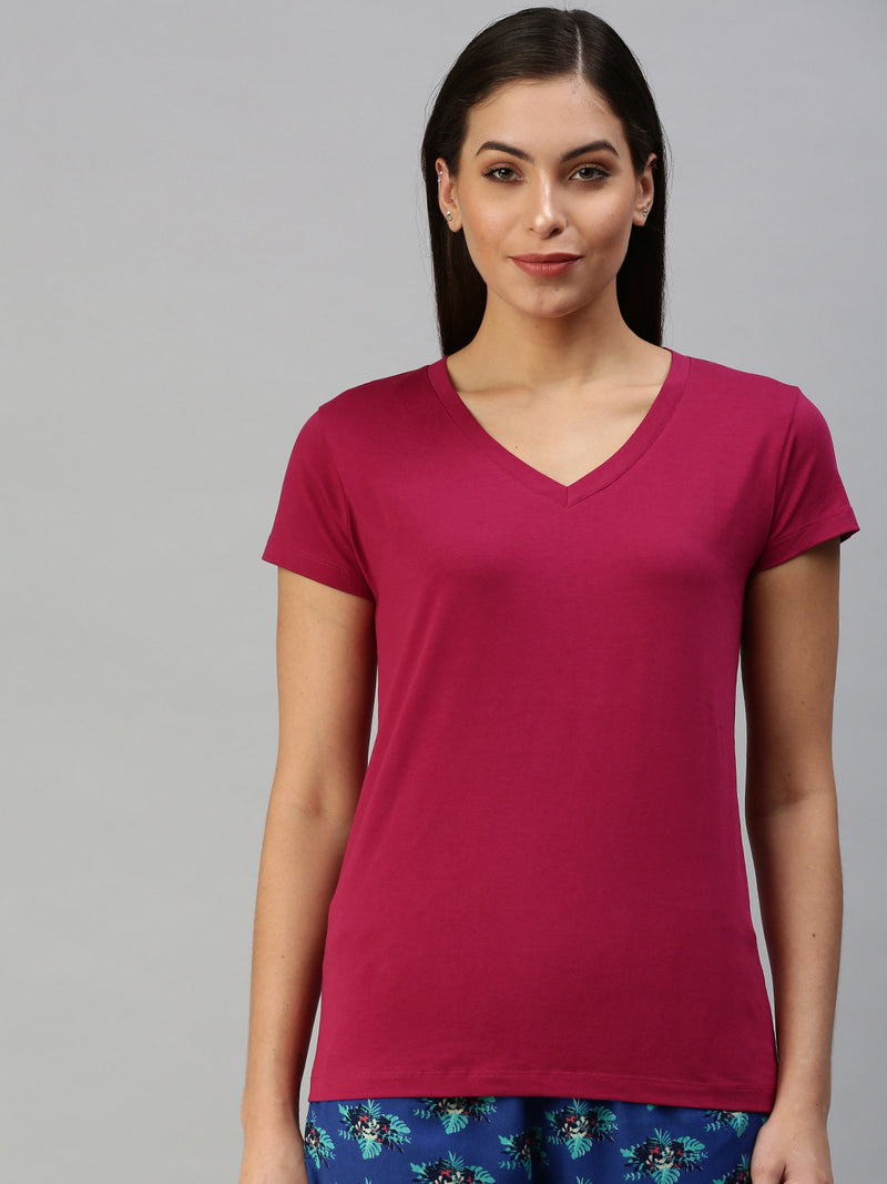 De Moza Women's Half Sleeve Top Mauve