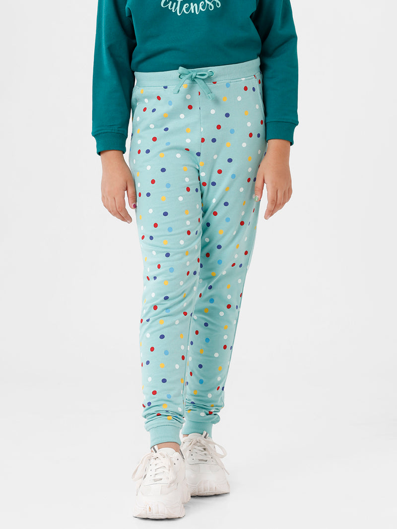 Kids - Girls Printed Jogger Wasabi