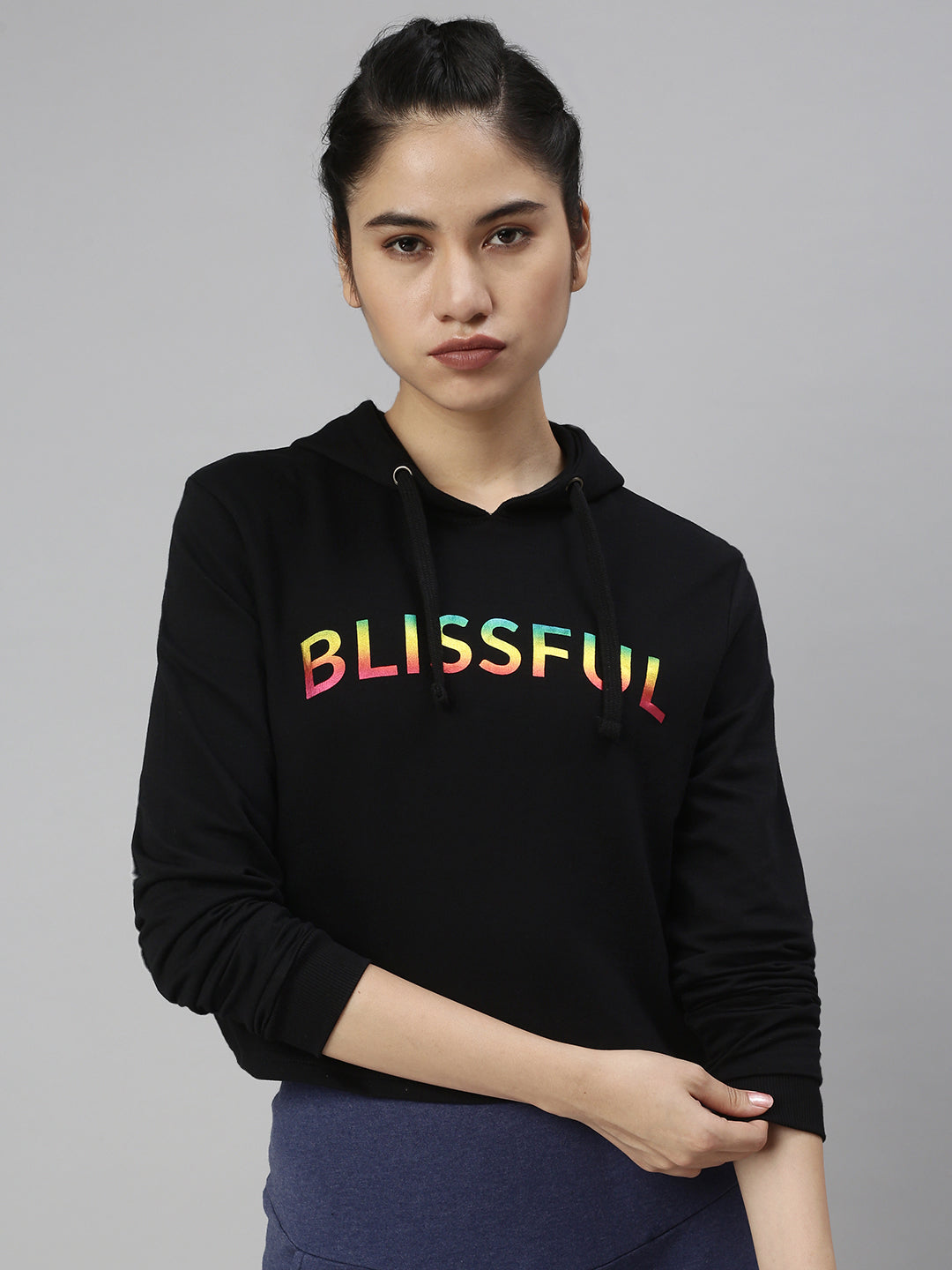 De Moza Ladies Printed Sweatshirt Black