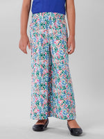 Kids - Girls Printed Palazzo Light blue