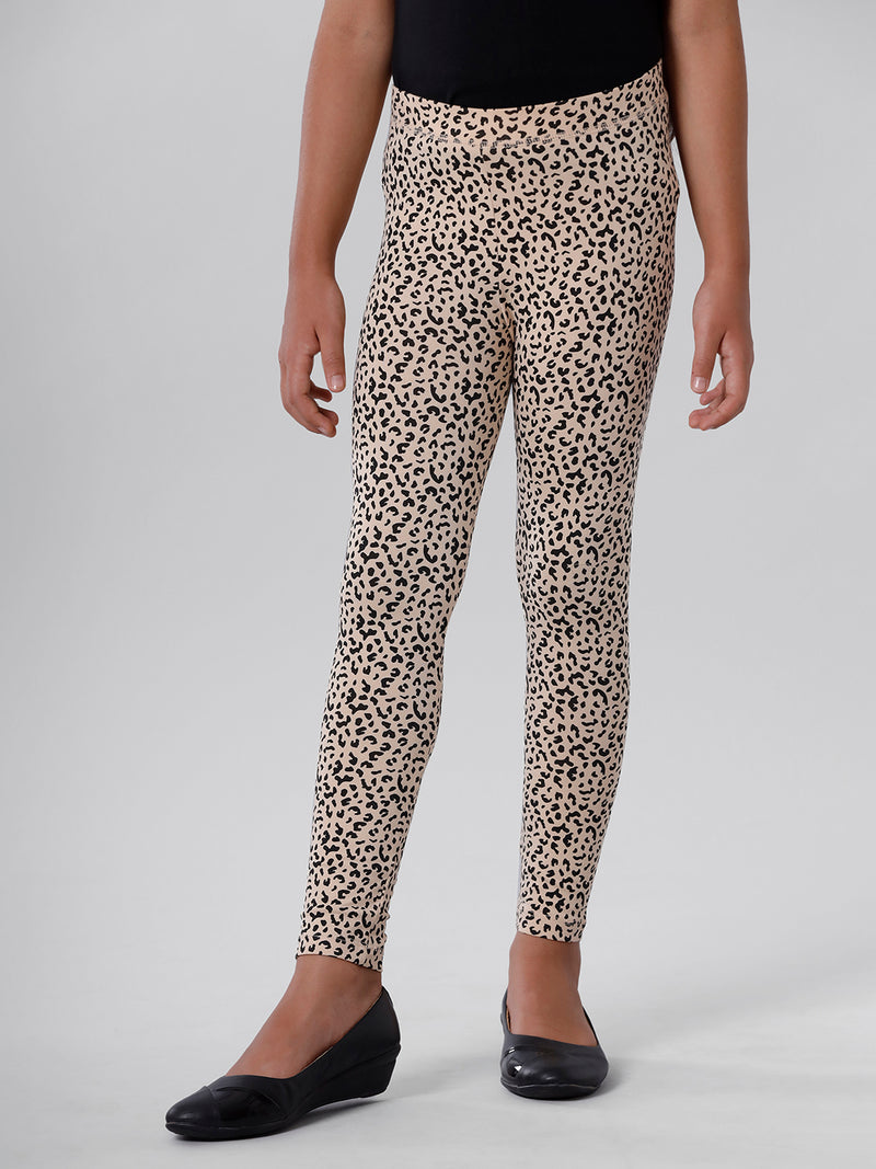Kids – Girls Printed Ankle Leggings Sand