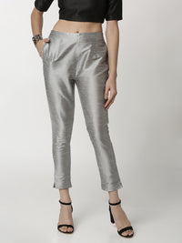 De Moza Women's Cigarette Pant Light Grey