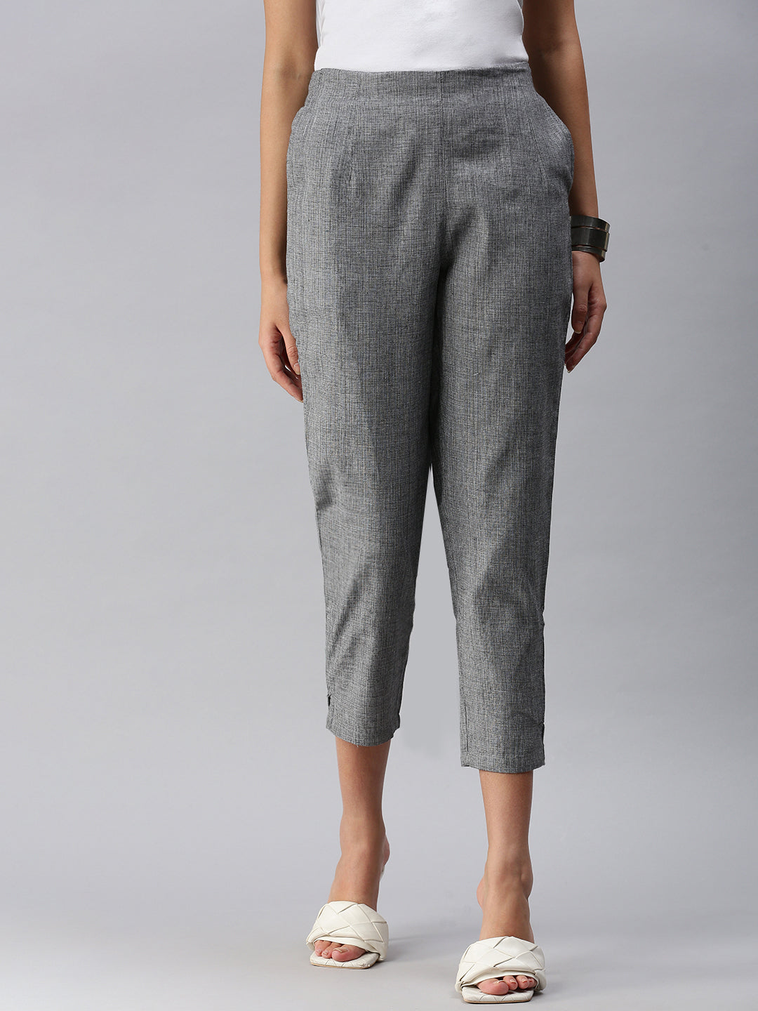De Moza Ladies Straight Pant Dark Grey