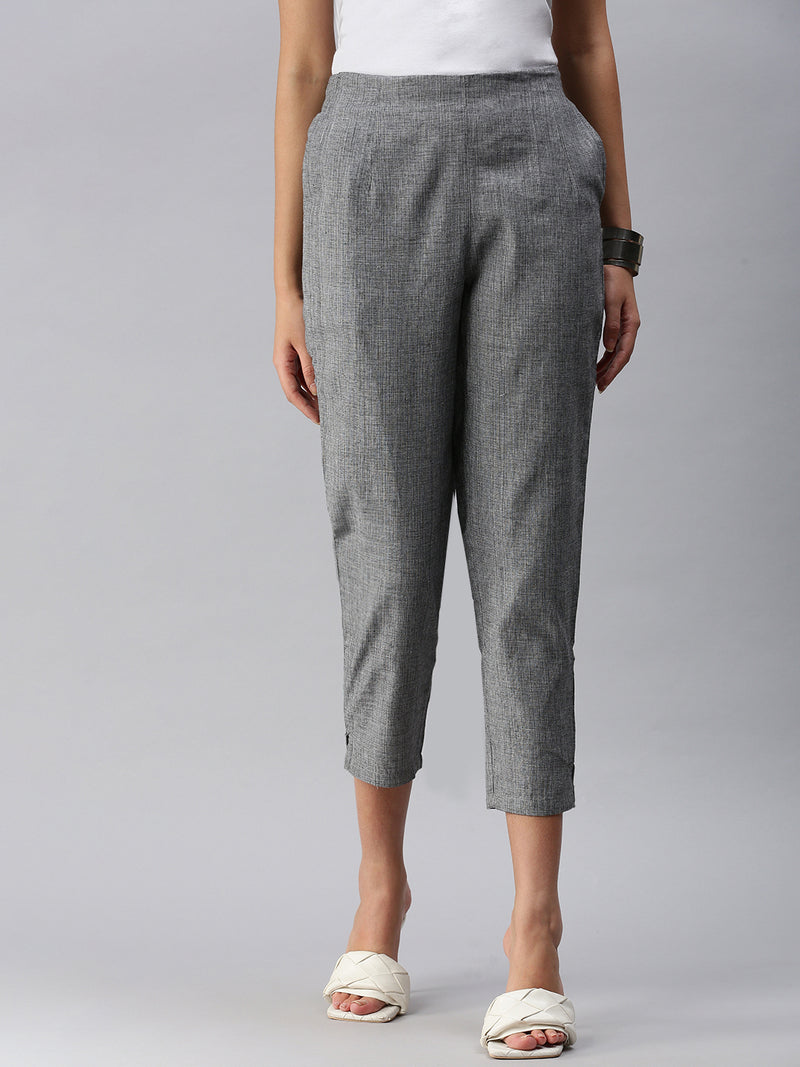 De Moza Ladies Straight Pant Dark Grey