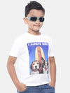 PIPIN Kids - Boys Half Sleeve - Basic crew neck Printed T-Shirt Cotton White - De Moza (6682127401023)