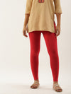 De Moza Ladies Ankle Length Leggings Solid Cotton Light Red - De Moza (6595158474815)