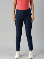 De Moza Women's Denim Jeans Pant Enzyme Blue
