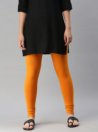 De Moza Women's Premium Ankle Length Leggings Solid Cotton Dark Yellow - De Moza (6679539384383)