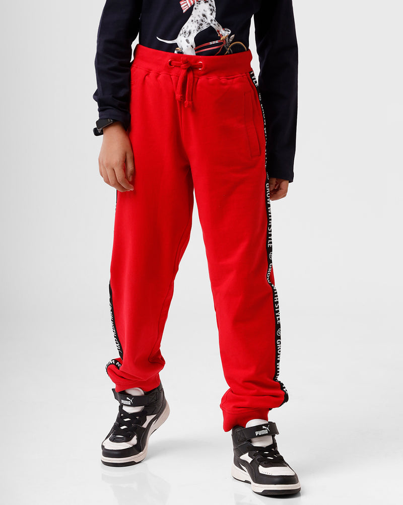 PIPIN Kids - Boys Jogger Solid Cotton Raising Red - De Moza