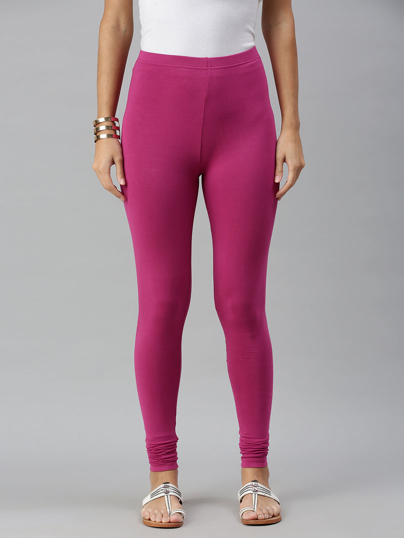 De Moza Ladies Churidar Leggings Solid Cotton Onion - De Moza