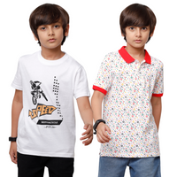 Pack of 2 Pipin Boys T-shirt Red & White