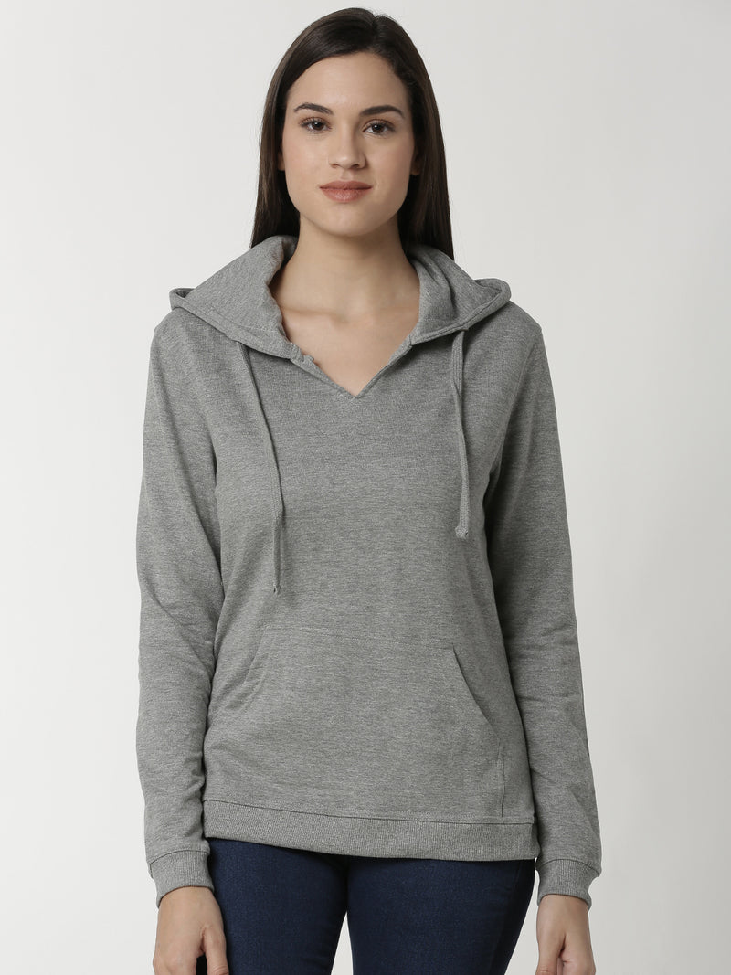 De Moza Ladies Sweat Shirt Grey Melange - De Moza (4334995996735)