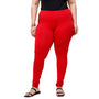 De Moza Women Plus Size Churidar Leggings Solid Cotton Red