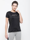 Ladies Half Sleeve Active-T-Shirt Black