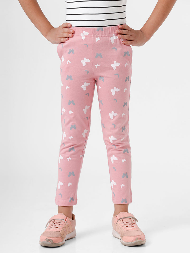 Kids – Girls Printed Straight Pant Bridal Rose