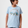 Kids - Boys Printed Half Sleeve T-Shirt Light Sea Blue