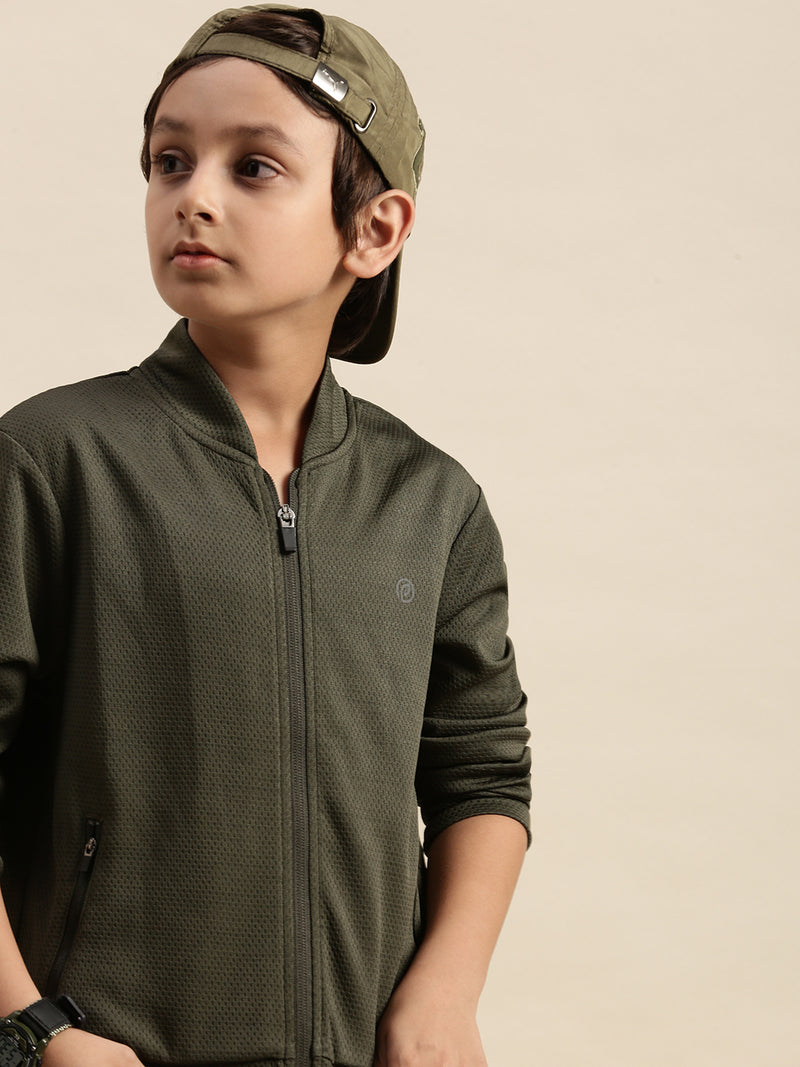 Kids – Boys Active wear Jacket Olive Green