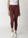 De Moza Ladies Maroon Melange Leggings - De Moza (4332603637823)