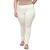 De Moza Ladies Plus Size Churidar  Leggings Solid  Cotton Ecru - De Moza