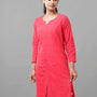 De Moza Women’s 3/4Th Sleeve Kurta Pink