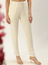 De Moza Women’s Cigarette Pant Beige