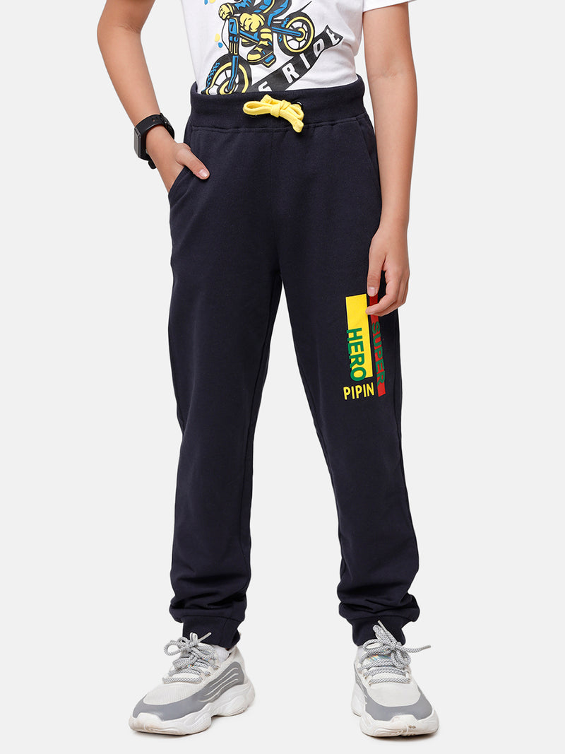 Kids - Boys Printed Jogger Dark Navy Blue