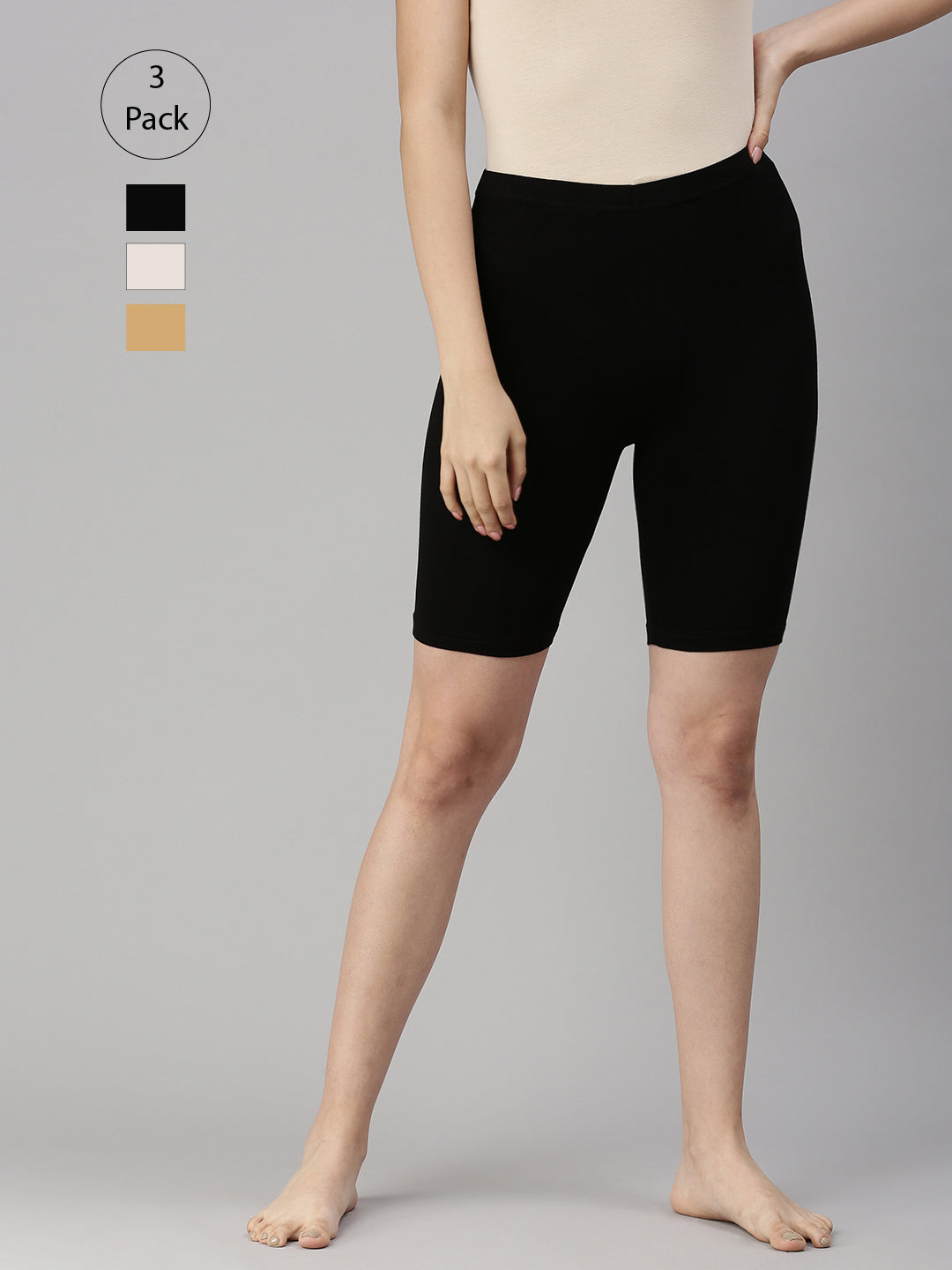 Pack of 3 De Moza Ladies Tights Black Offwhite & Skin