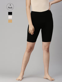 Pack of 3 De Moza Ladies Tights Black Offwhite & Skin