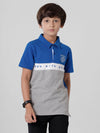 PIPIN Boys Polo T-Shirt Placement Print Cotton Royal Blue - De Moza