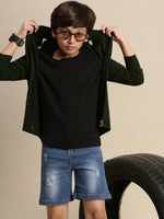Kids - Boys Winter Sweatshirt Bright Olive Green - De Moza