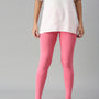 De Moza Ladies Ankle Length Leggings Solid Cotton Rani Pink