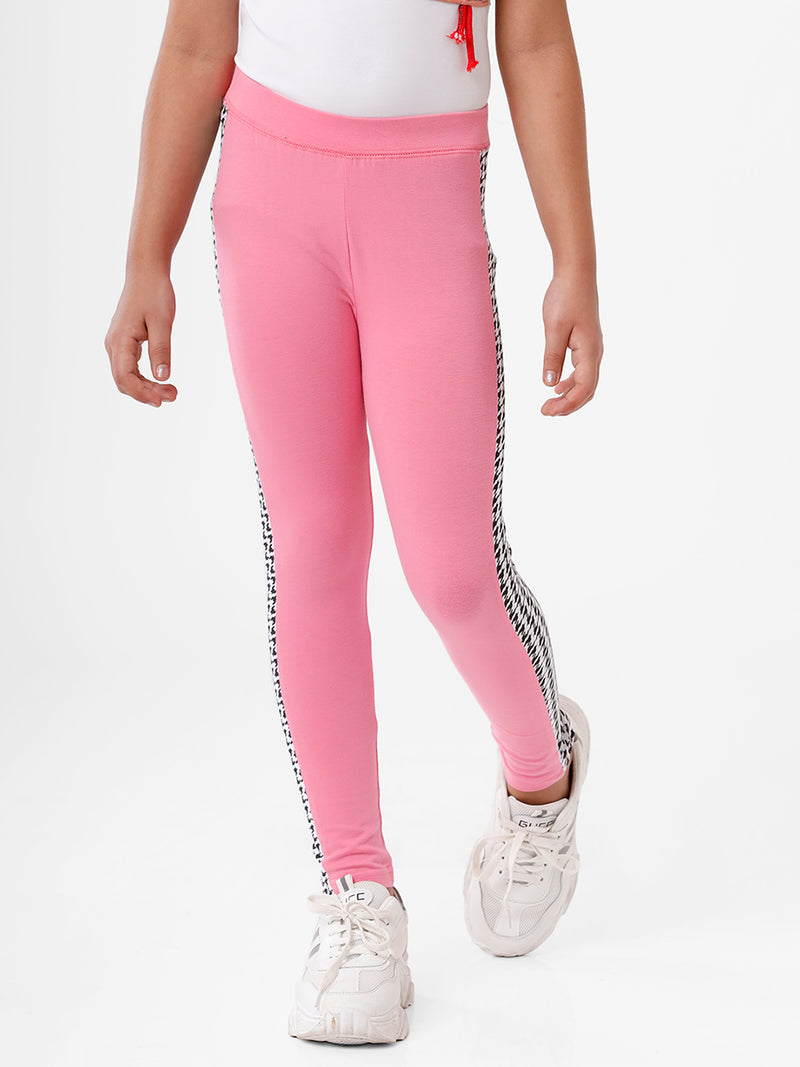 Kids – Girls Printed Ankle Leggings Light Pink