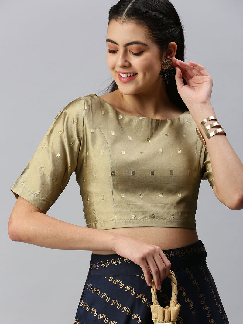 De Moza Women's Printed Blouse Gold