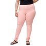 De Moza Women Plus Size Churidar Leggings Solid Cotton Baby Pink