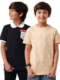 Pipin Boys Combo Cotton T-shirt Pack of 2 - De Moza