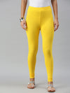 De Moza Ladies Ankle Length Leggings Solid Viscose Golden Yellow - De Moza