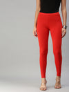 De Moza Women's Ankle Length Leggings Solid Viscose Rust Orange - De Moza