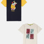 Pack of 2 Pipin Boys Printed T-shirts Offwhite & Deep Blue