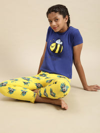 Kids – Girls Printed Pyjama Set Bluing